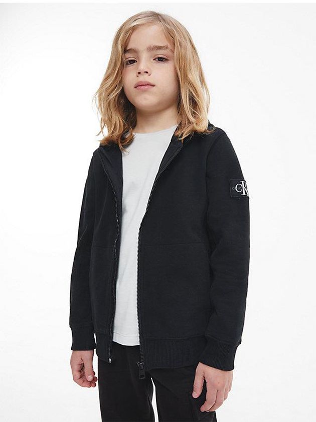 Calvin Klein USA Zip Up Boys Hoodie Black 6795208-VA